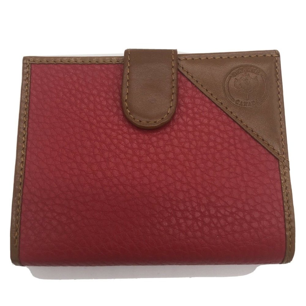 Vintage Delane Canada Red And Brown Leather Wallet
